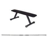 Flat Bench + 5 Ft Bench / Shoulder Press Barbell + 2 Locks.   SUPER COMBO DEAL..!!